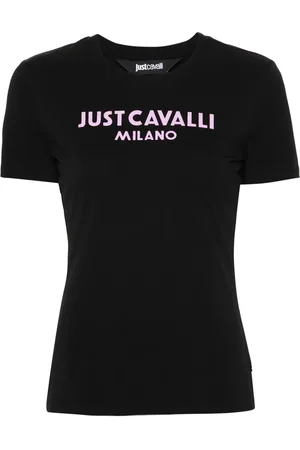 Roberto Cavalli Playera con logo estampado