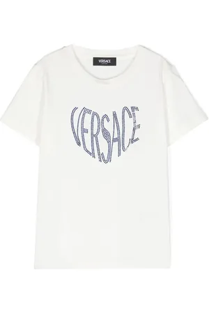 VERSACE Playera con logo en strass