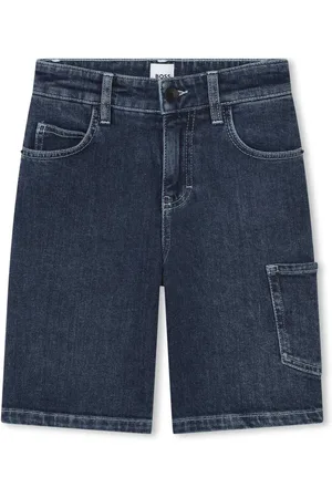HUGO BOSS Shorts de mezclilla con logo bordado