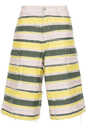 Khrisjoy Shorts de mezclilla con efecto envejecido