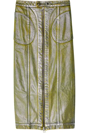 ECKHAUS LATTA Falda de mezclilla metalizada