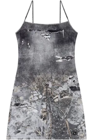 Diesel Vestido corto con estampado de mezclilla