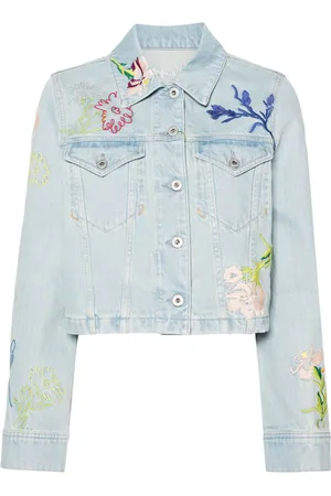 Kenzo Chamarra de mezclilla Drawn Flowers