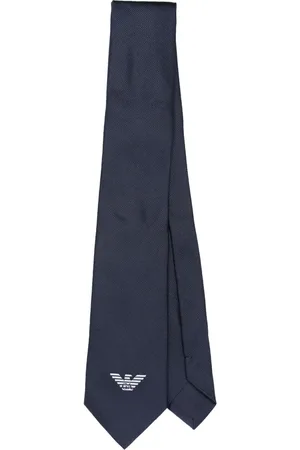 Emporio Armani Corbata de seda con logo jacquard