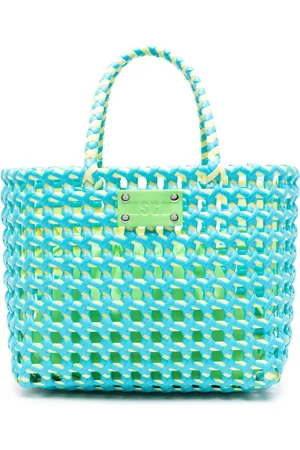 Msgm Tote entretejida con parche del logo