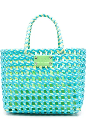 Msgm Tote entretejida con parche del logo