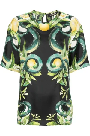 Roberto Cavalli Blusa de seda con limones estampados