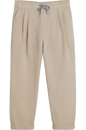 Brunello Cucinelli Pantalones de vestir con cordones en la pretina