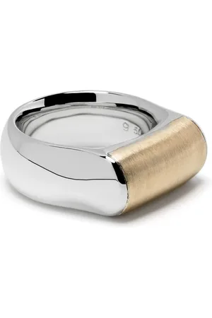 TOM WOOD Anillo Crest en plata de ley y oro amarillo de 9kt
