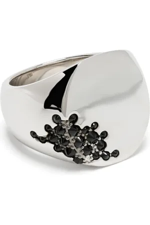 TOM WOOD Anillo de sello Oval Black Molecule en plata de ley