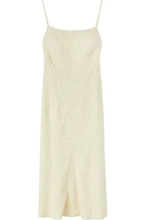 Jil Sander Vestido midi con encaje bordado