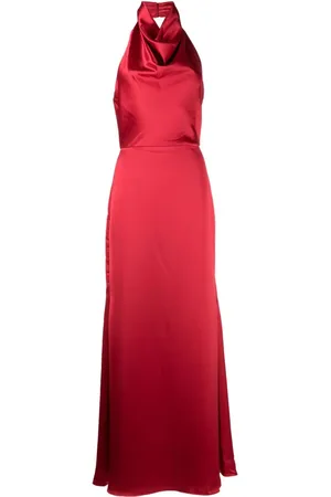 Amsale Vestido de fiesta satén con cuello halter