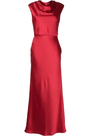 Amsale Vestido largo sin mangas con cuello desbocado