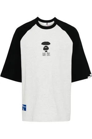 A Bathing Ape Playera con eslogan estampado