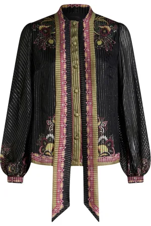 Etro Blusa de seda con lazo en el cuello
