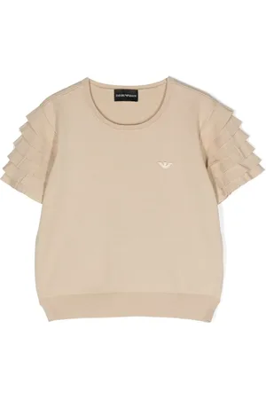 Emporio Armani Playera tejida con volantes en las mangas
