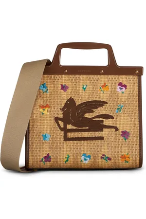 Etro Tote de rafia Love mediana