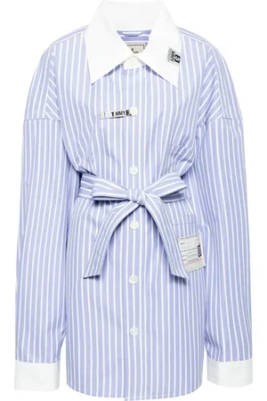 Maison Mihara Yasuhiro Camisa con cinturón y rayas