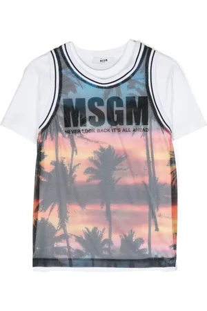 Msgm Playera con estampado gráfico a capas