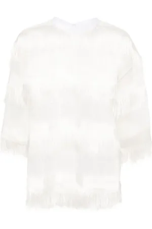 GENNY Blusa semitransparente con flecos