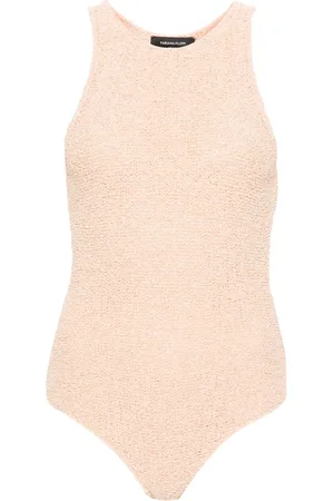 Fabiana Filippi Body tejido de bouclé con cuello halter