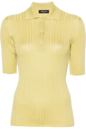 Fabiana Filippi Playera tipo polo tejida de canalé