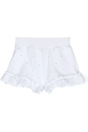 MONNALISA Shorts con logo y detalles de strass