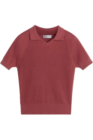 Brunello Cucinelli Suéter tipo playera tipo polo de canalé