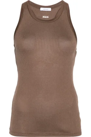 Salvatore Ferragamo Top tejido fino de canalé