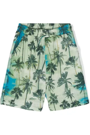 Paolo Pecora Shorts rectos con palmeras estampadas
