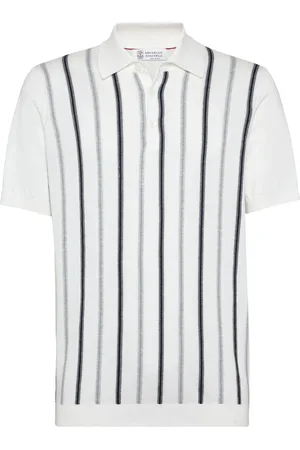 Brunello Cucinelli Suéter estilo playera tipo polo con cadena Monili