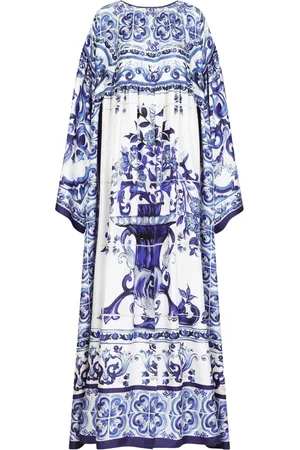 Dolce & Gabbana Vestido de seda con estampado Mayólica