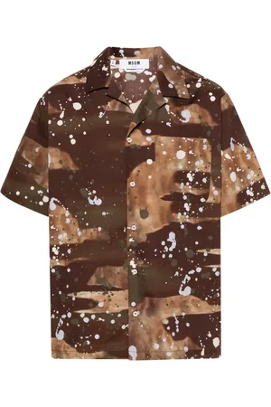 Msgm Camisa con salpicaduras de pintura estampadas