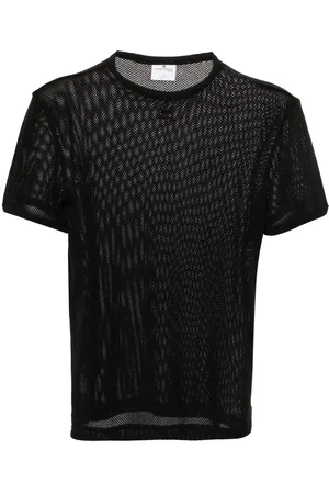 Courrèges Playera de malla con cuello redondo