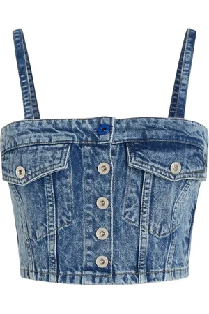 Karl Lagerfeld Top estilo bandeau de mezclilla