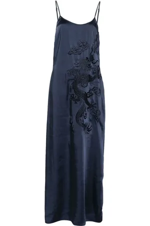 P.A.R.O.S.H. Slip dress con dragón bordado