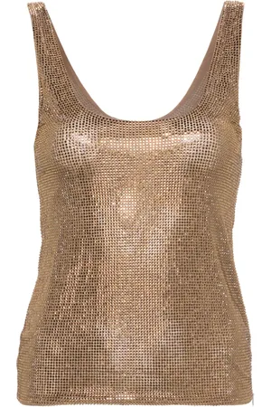 GIUSEPPE DI MORABITO Top de malla con detalles de cristal
