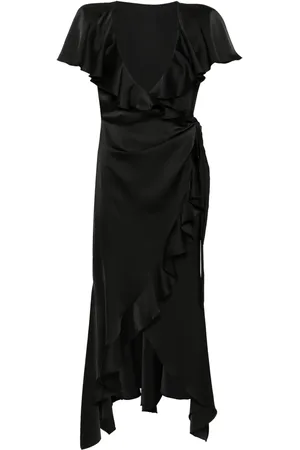 Serafini Vestido cruzado con diseño midi