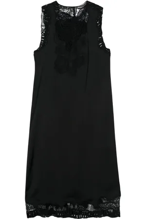Jil Sander Vestido midi con encaje floral