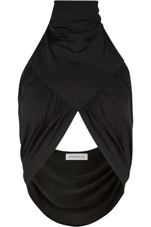 Nina Ricci Top drapeado con cuello halter
