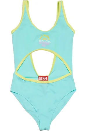 Diesel Traje de baño con logo estampado y aberturas