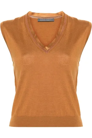 Alberta Ferretti Top de tejido fino sin mangas