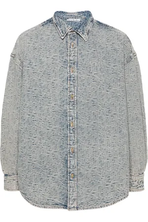 Acne Studios Camisa de mezclilla con monograma en jacquard