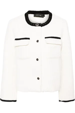 tout a coup Chamarra de tweed con ribete en contraste