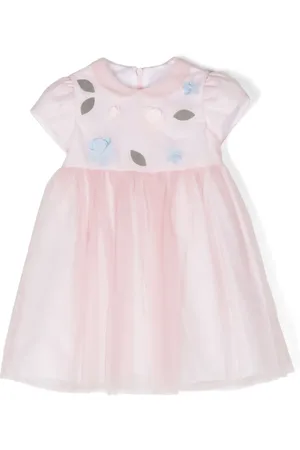 Il gufo Vestido de tul con aplique de flores