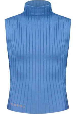 Marni Camiseta tejida de canalé con cuello alto