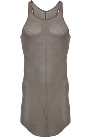 Rick Owens Camiseta de tejido fino de canalé