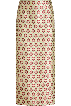 Etro Falda lápiz con motivo floral en jacquard