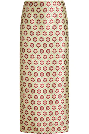 Etro Falda lápiz con motivo floral en jacquard