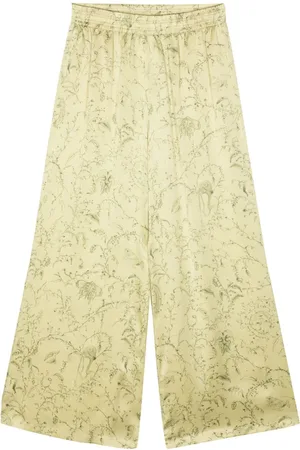 Fabiana Filippi Pantalones de seda con estampado gráfico